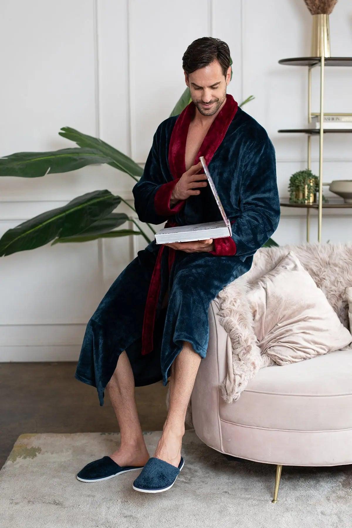 Men's Shawl Collar Fleece Robe