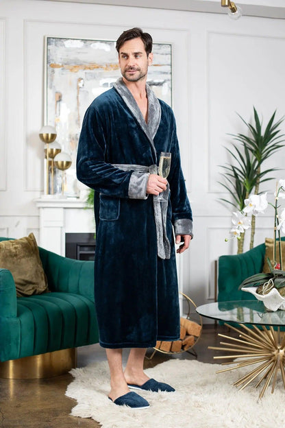 Men's Shawl Collar Fleece Robe