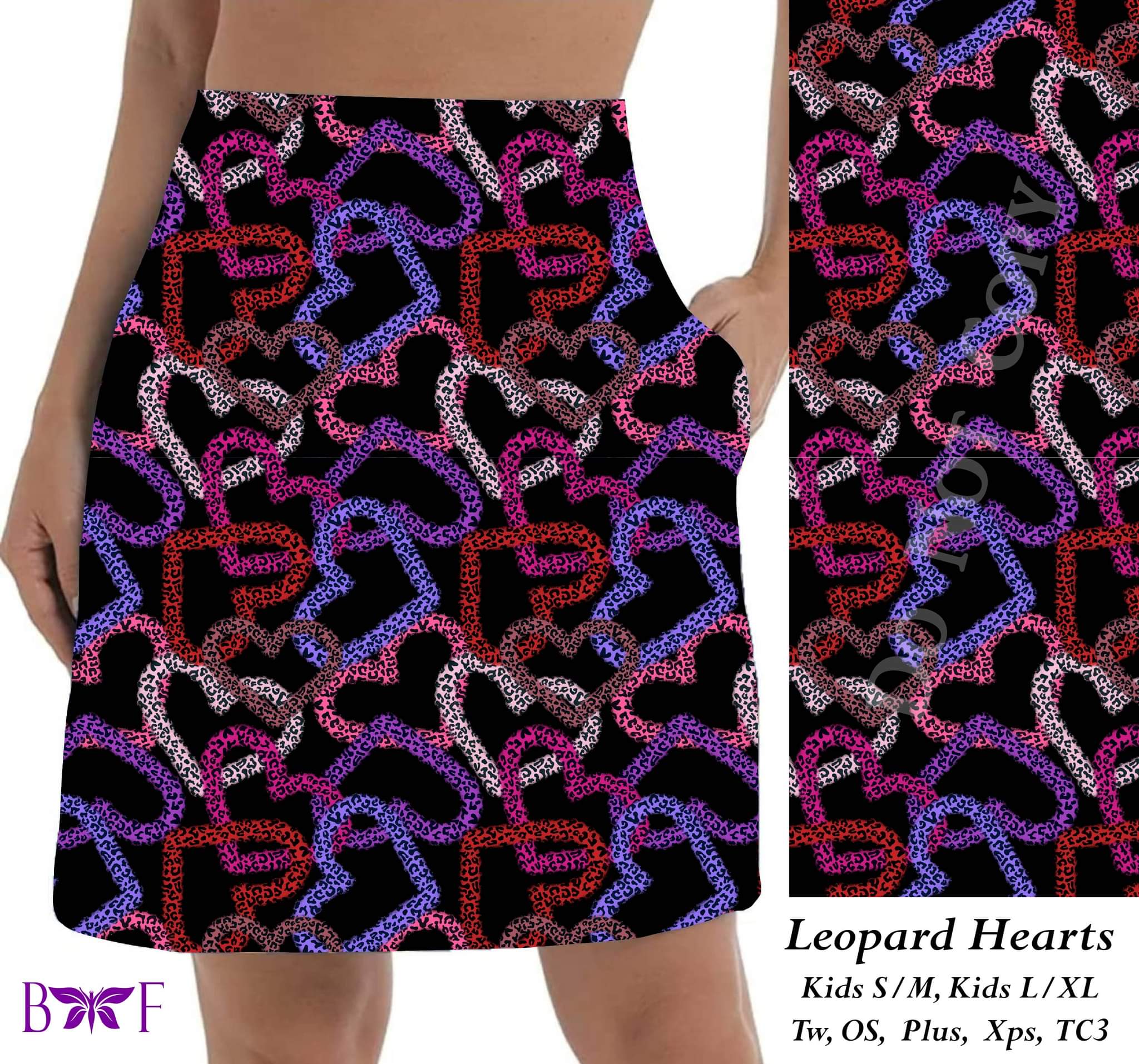 LEOPARD HEART SKORT