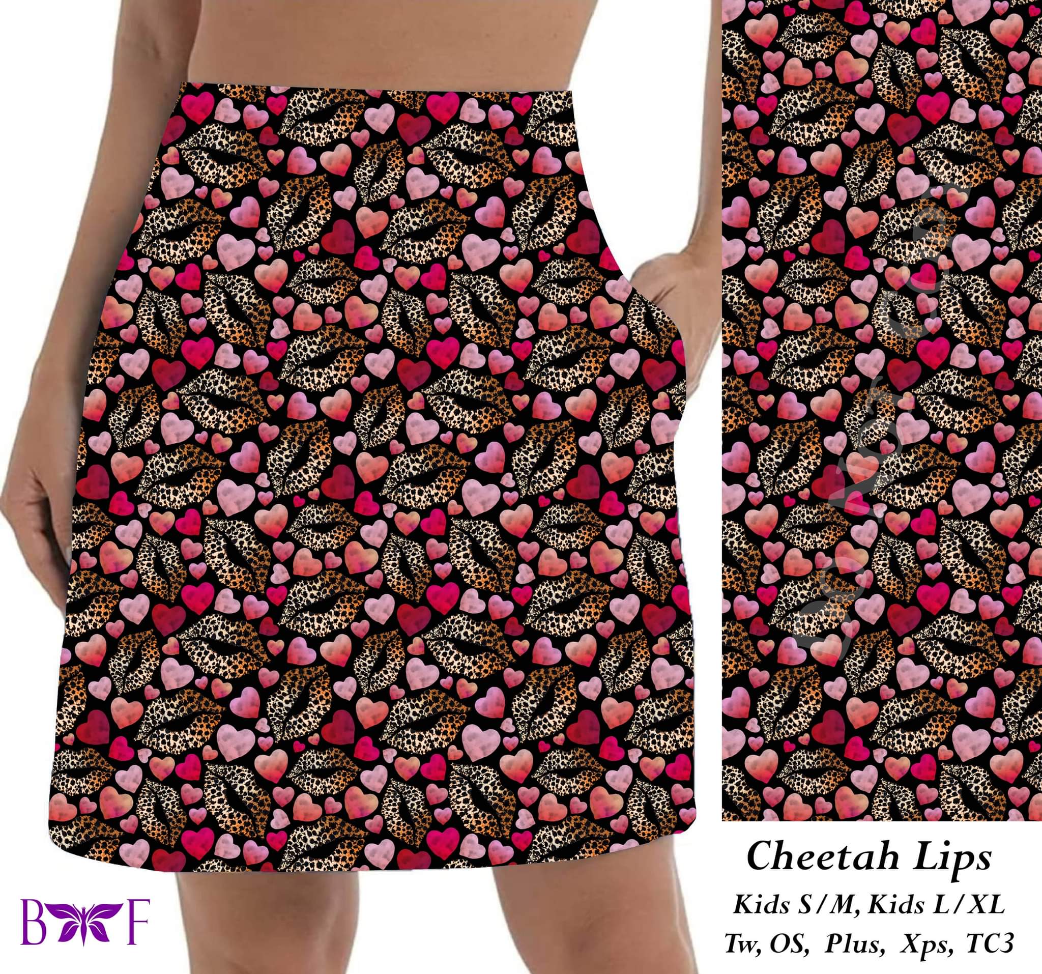 CHEETAH LIPS LEGGINGS AND SKORT