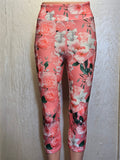 Pink and white roses capris with pockets