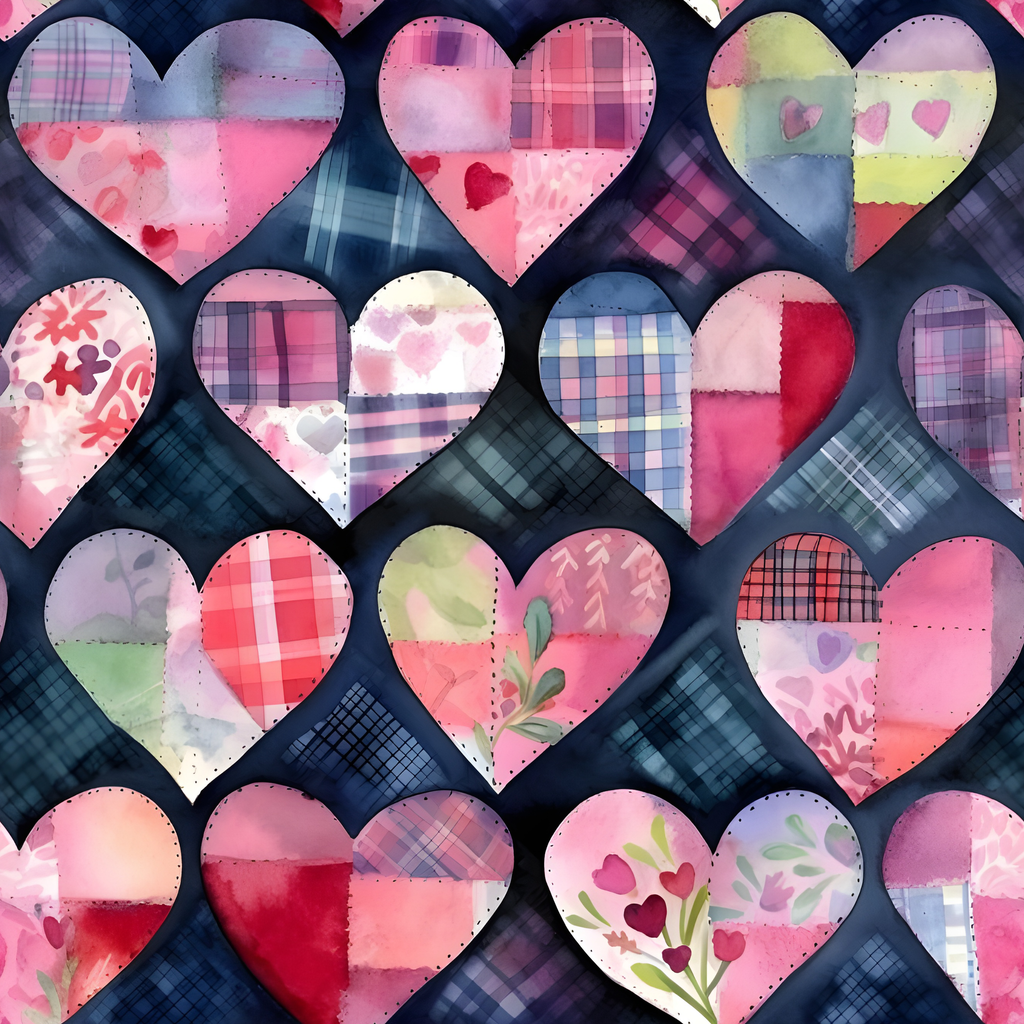 Patchwork Hearts leggings and capris with pockets