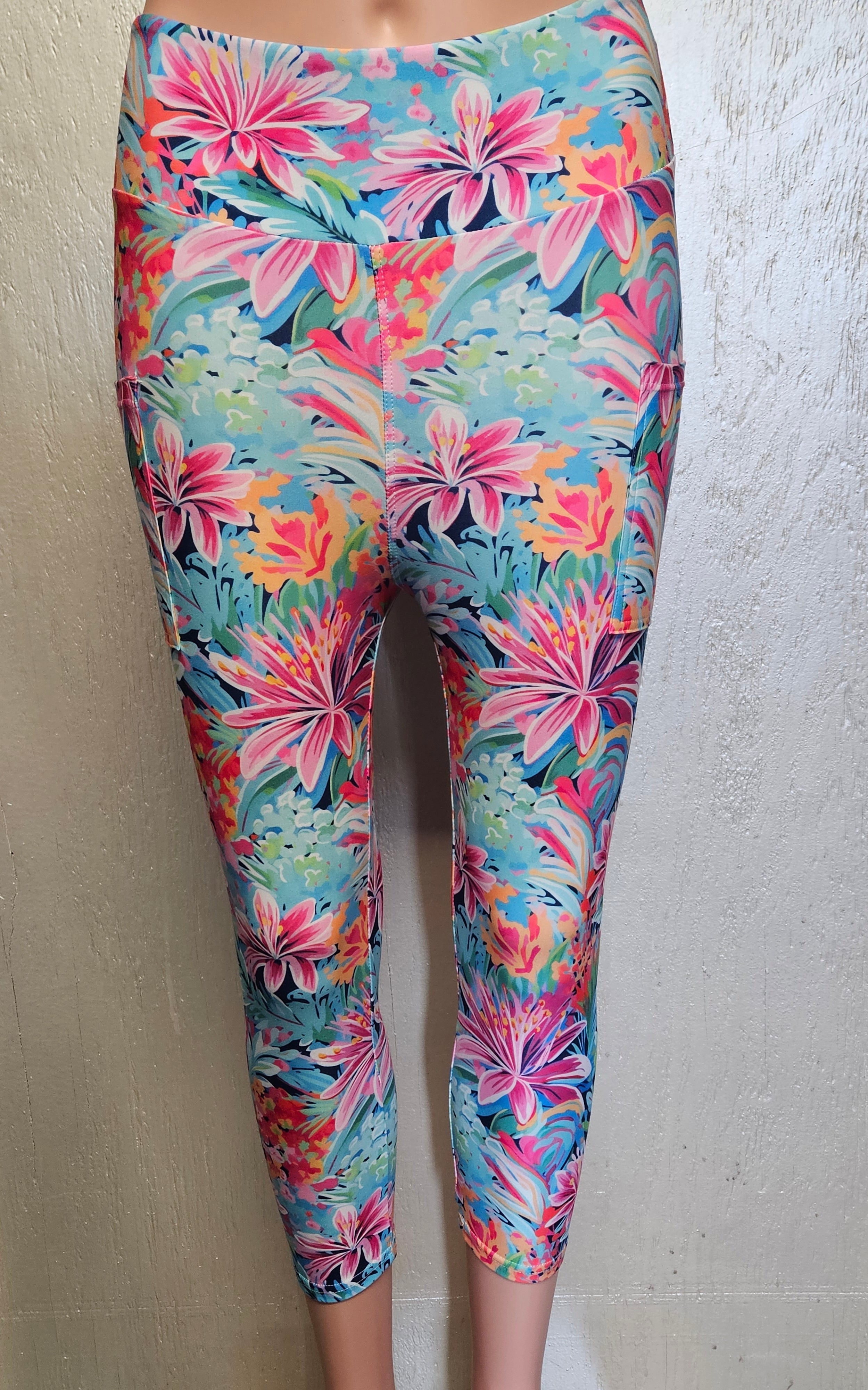 Painted Tropics leggings, capris and skorts with pockets