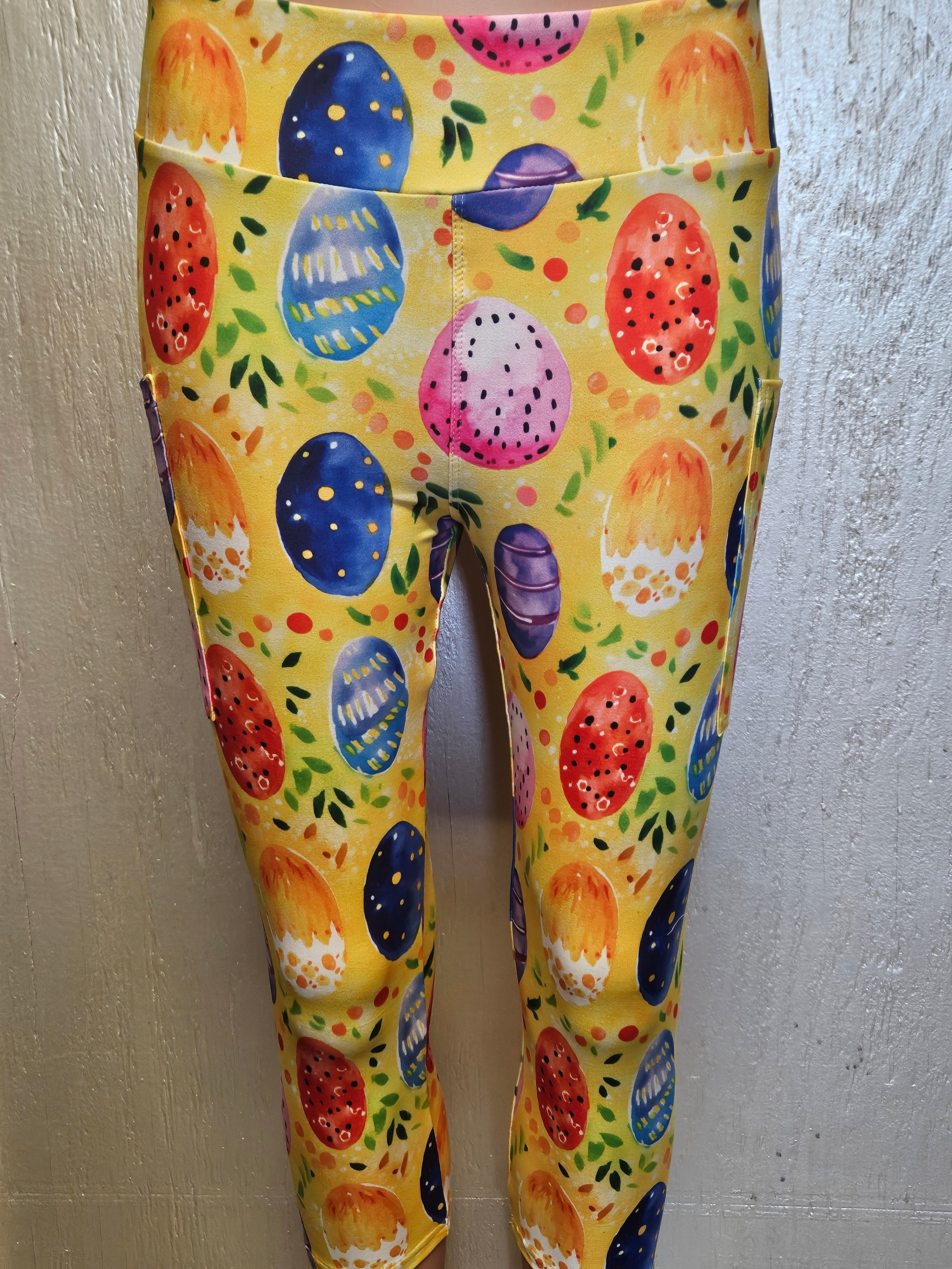 Eggs On Yellow capris with pockets