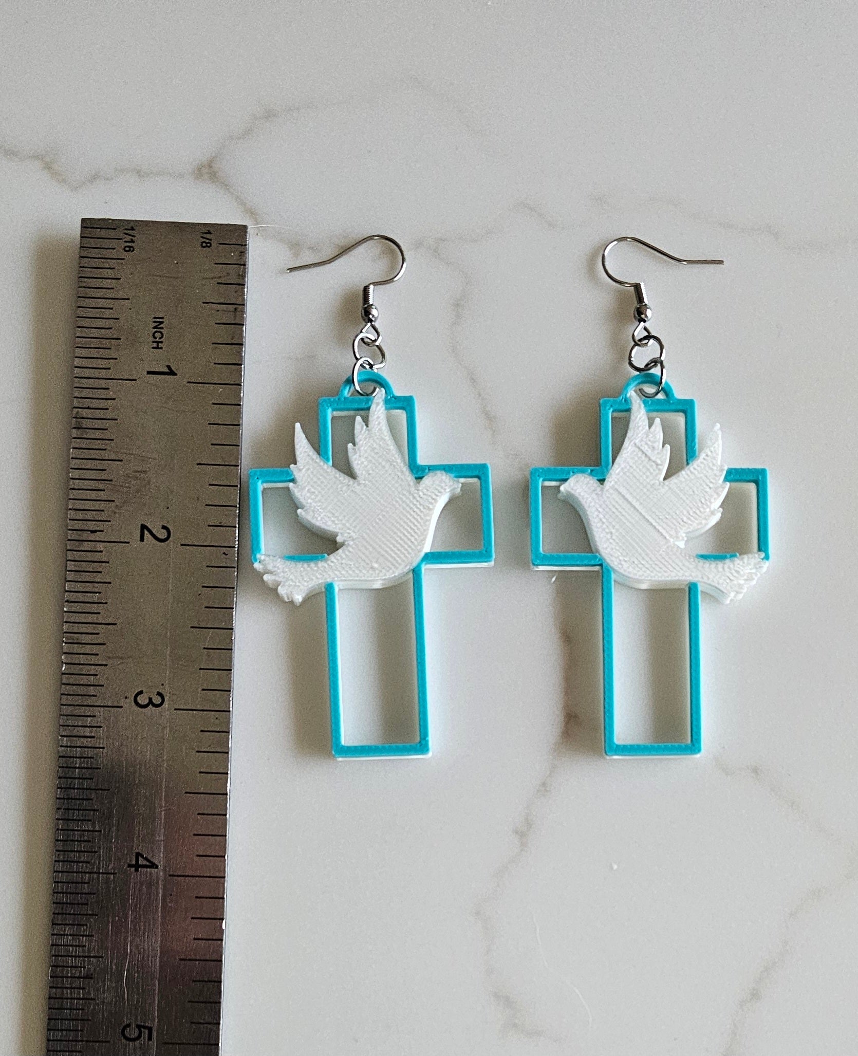 3D PRINTED CHRISTIAN CROSS FAITH EARRINGS - MADE IN THE USA Earrings