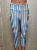Blue Stripes capris with pockets
