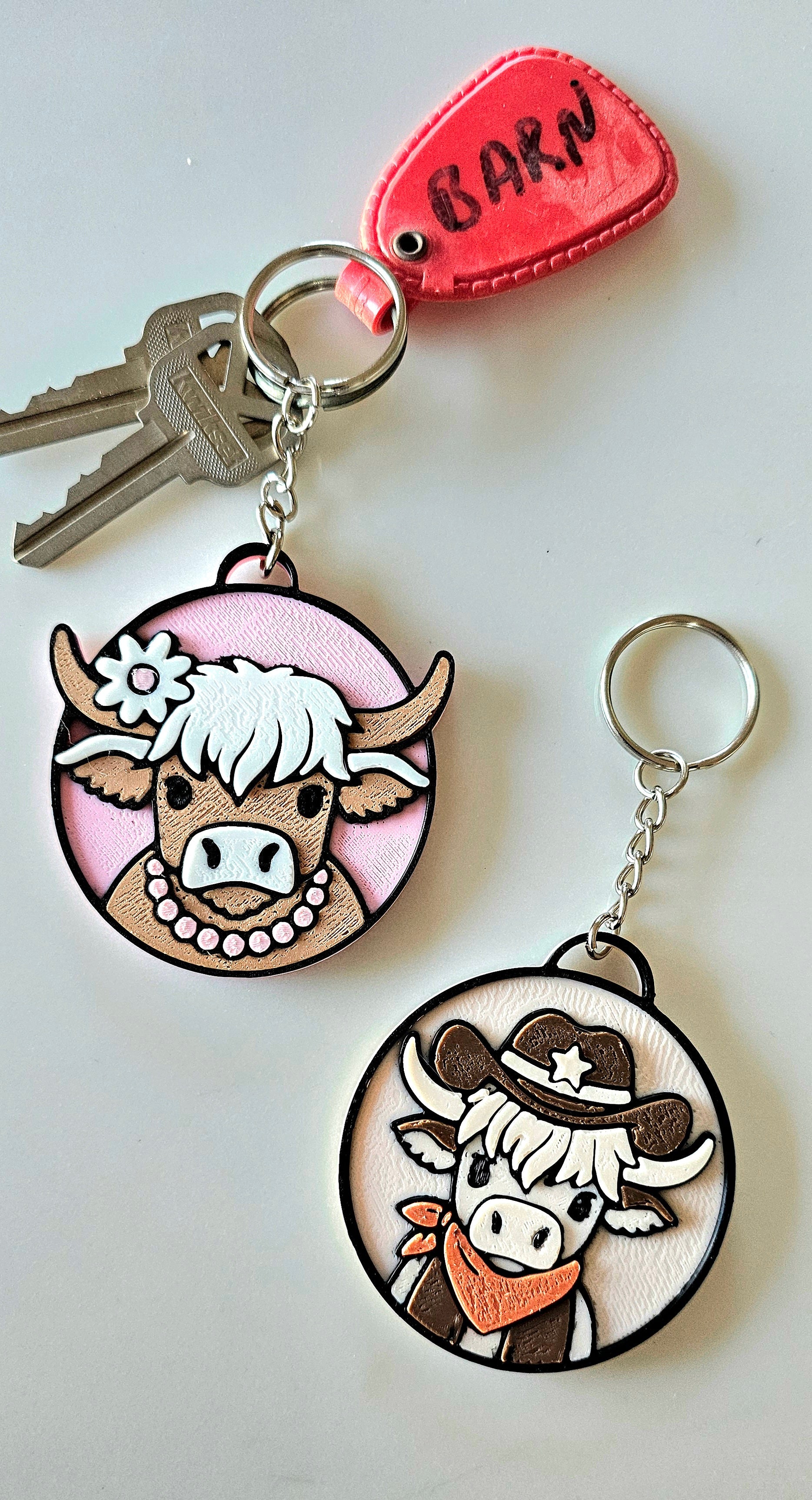 WESTERN COWGIRL & COWBOY HIGHLAND COW THEME GLAM-CESSORIES - NECKLACE, EARRINGS, MAGNET, KEYCHAINS, HAT PIN, PURSE CHARM Jewelry