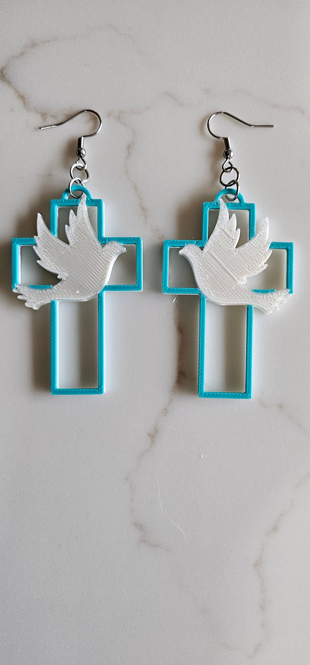 3D PRINTED CHRISTIAN CROSS FAITH EARRINGS - MADE IN THE USA Earrings