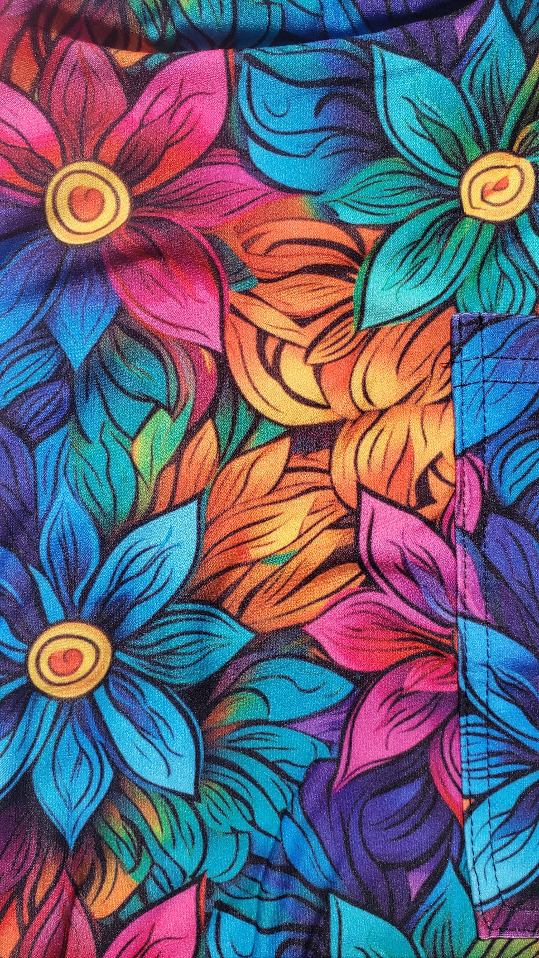 Rainbow floral capris with pockets