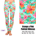 Orange and Pink Painted Hibiscus capris and biker shorts