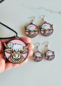 WESTERN COWGIRL & COWBOY HIGHLAND COW THEME GLAM-CESSORIES - NECKLACE, EARRINGS, MAGNET, KEYCHAINS, HAT PIN, PURSE CHARM Jewelry