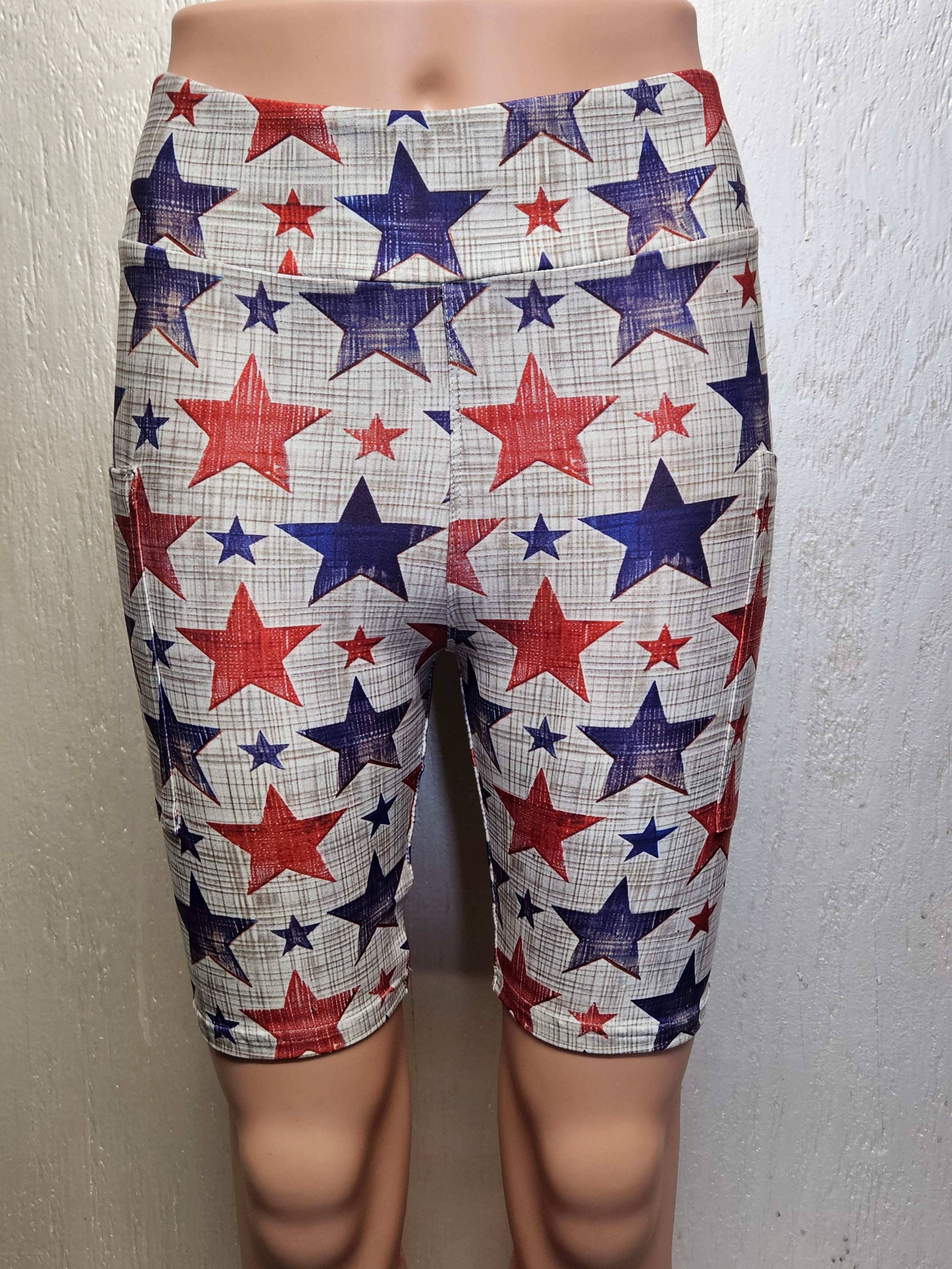 Embroidered Stars bike shorts and capris