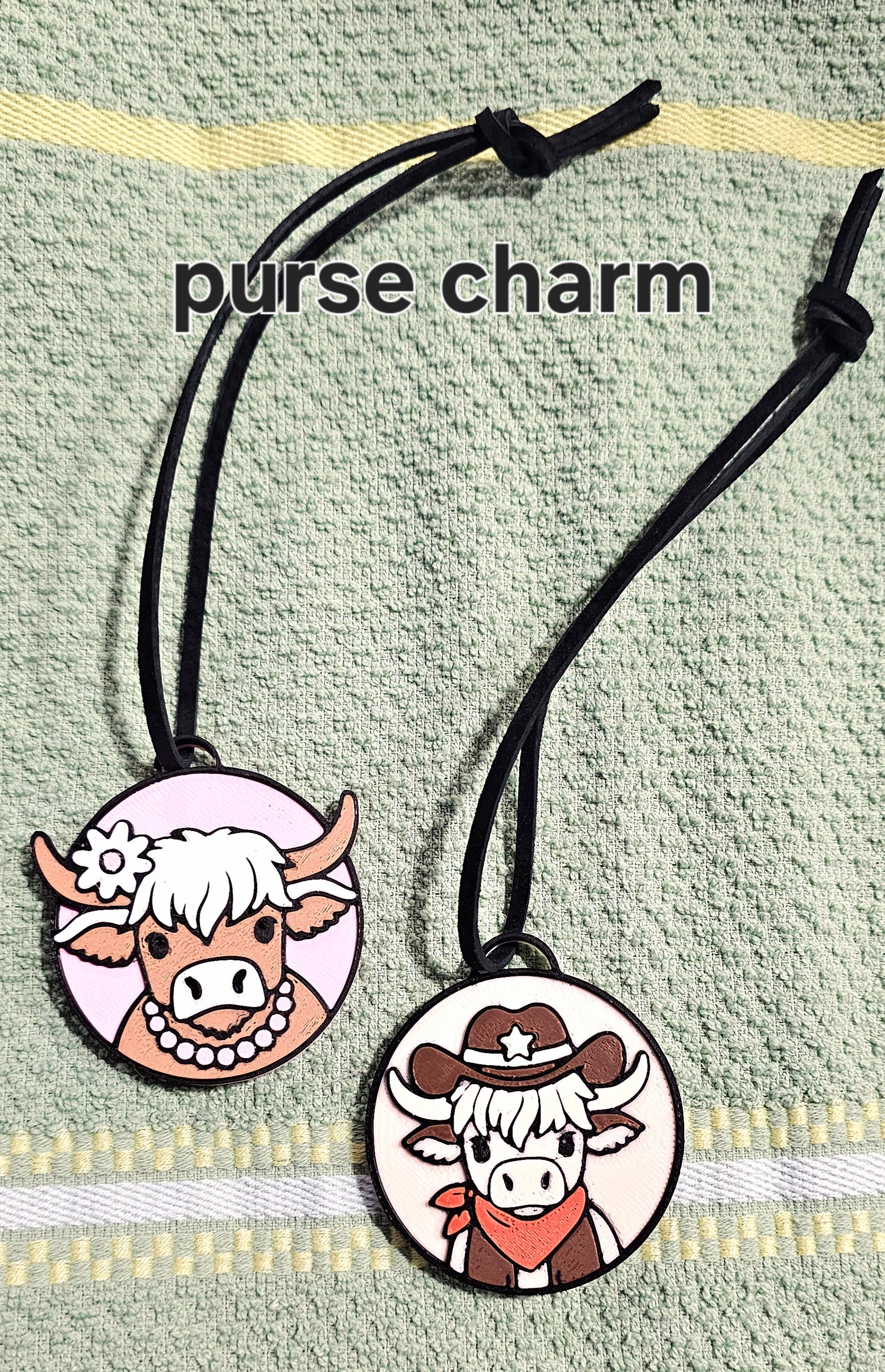 WESTERN COWGIRL & COWBOY HIGHLAND COW THEME GLAM-CESSORIES - NECKLACE, EARRINGS, MAGNET, KEYCHAINS, HAT PIN, PURSE CHARM Jewelry