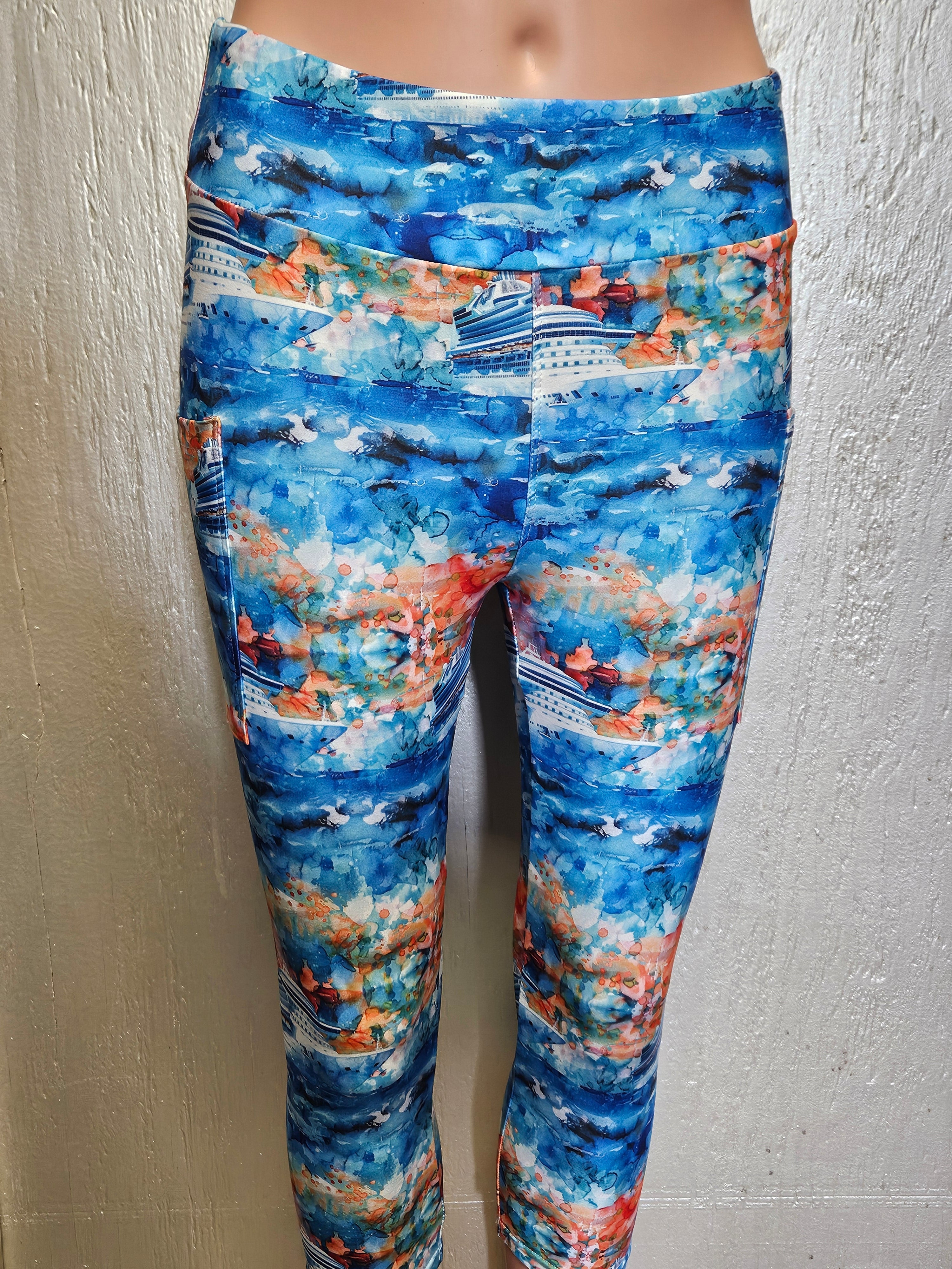 Ships at Sea capris, biker shorts and skorts with pockets