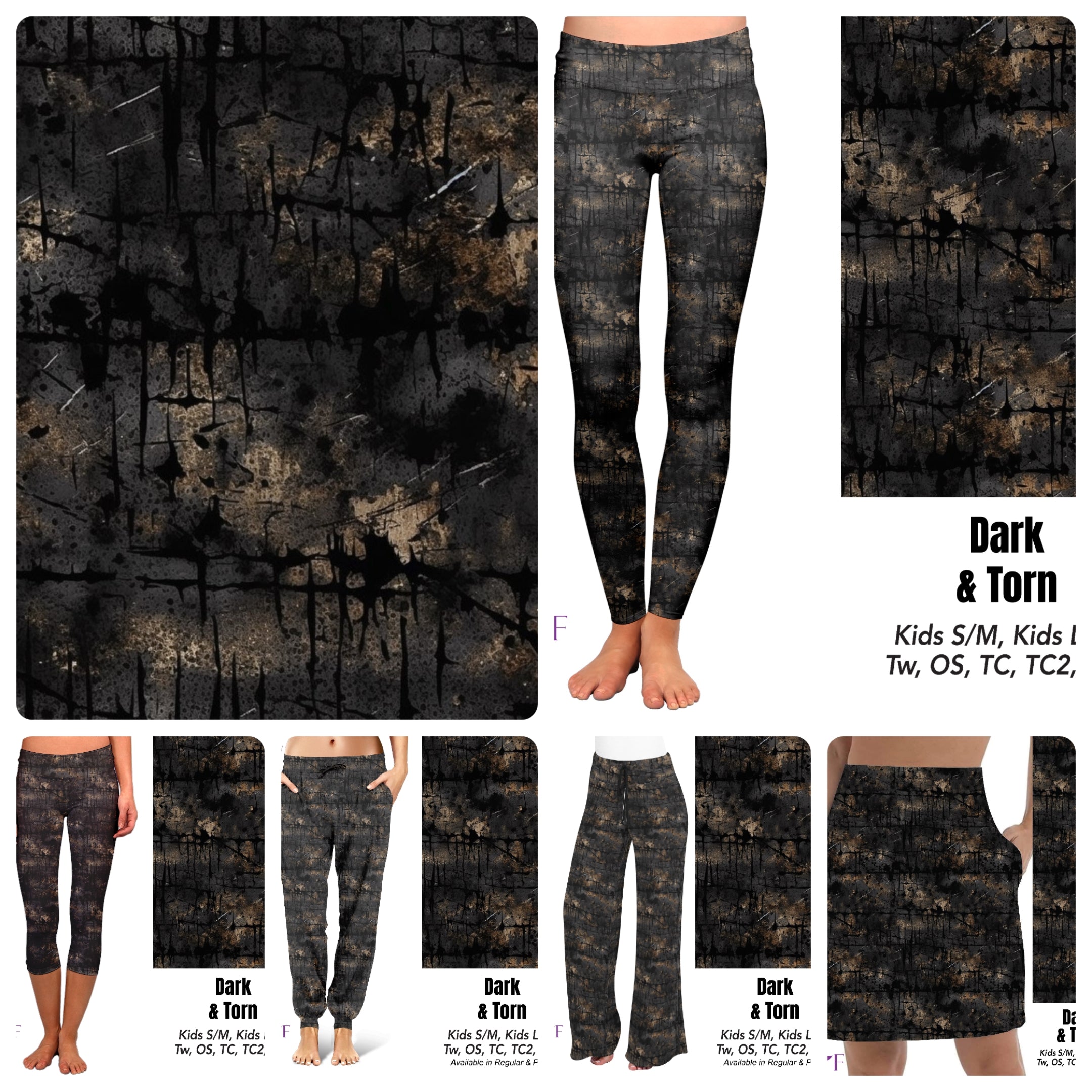 Dark and Torn leggings with pockets