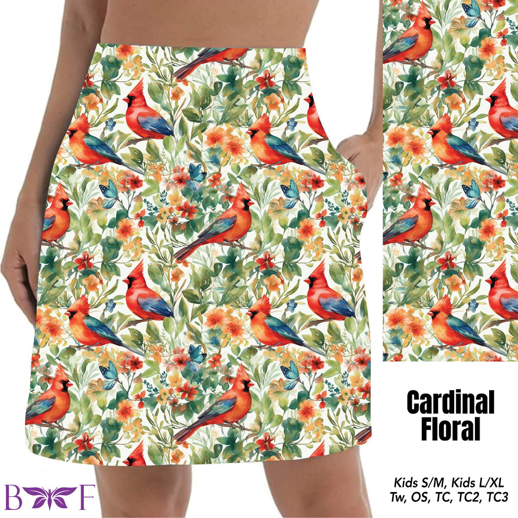 Cardinal Floral skorts, leggings and capris with pockets