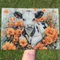 Baby Dairy Cow Glass Cutting Board cutting board