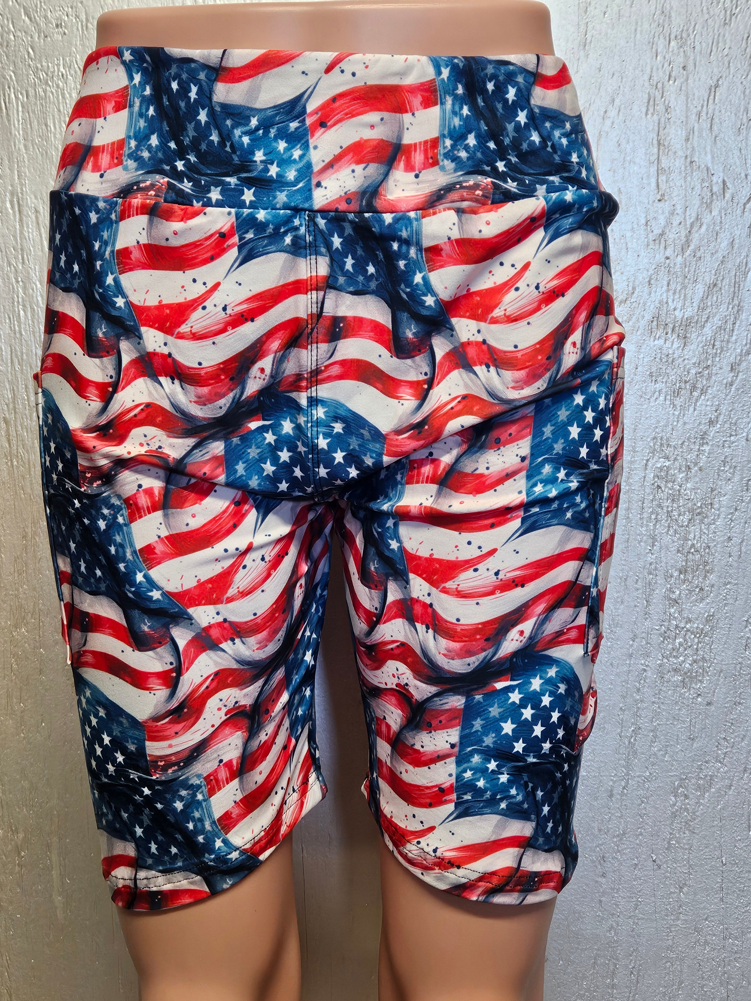 Painted Flags capris and shorts with pockets