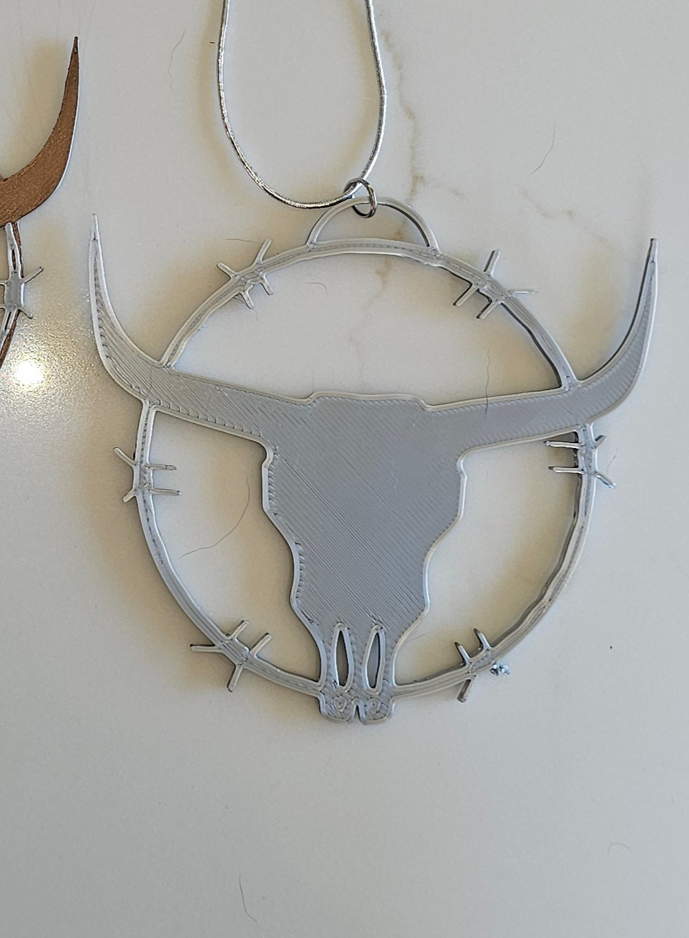 3D PRINT LONGHORN TEXAS RANCH WESTERN BARBWIRE ORNAMENTS ornament