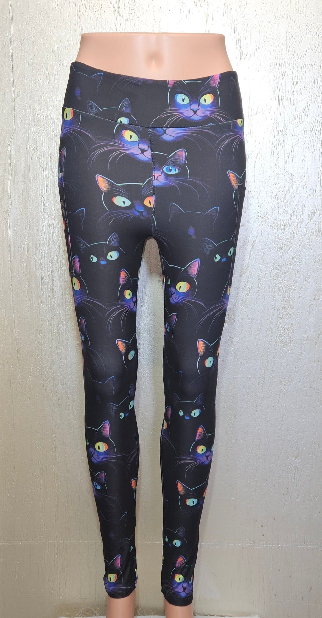 Neon Cats leggings and capris with pockets