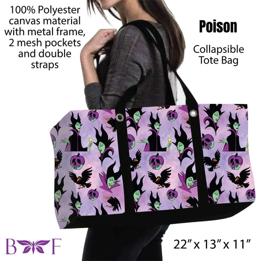 Poison tote and 2 inside mesh pockets