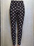 Dots on black leggings and capris with pockets