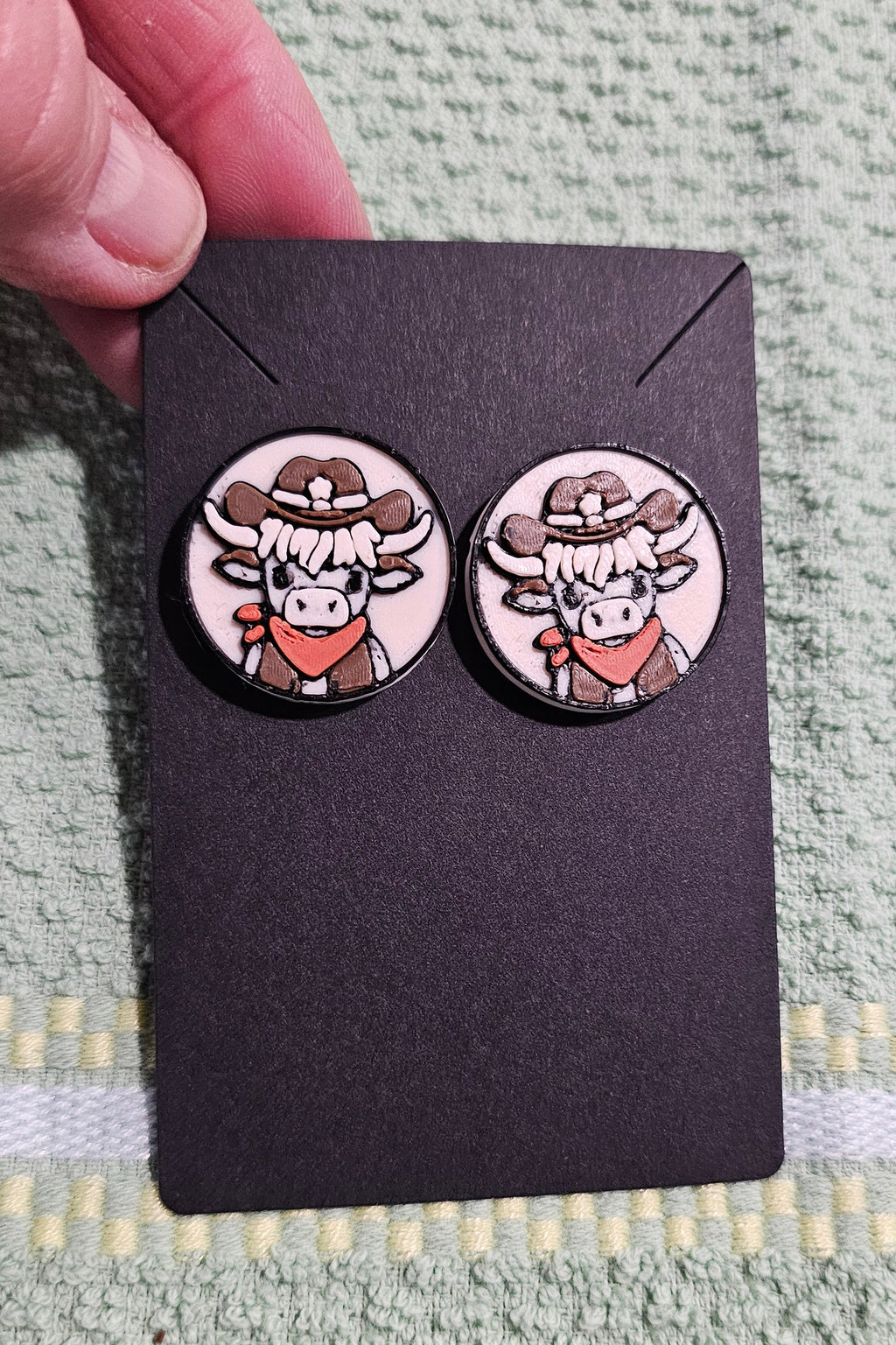 WESTERN COWGIRL & COWBOY HIGHLAND COW THEME GLAM-CESSORIES - NECKLACE, EARRINGS, MAGNET, KEYCHAINS, HAT PIN, PURSE CHARM Jewelry