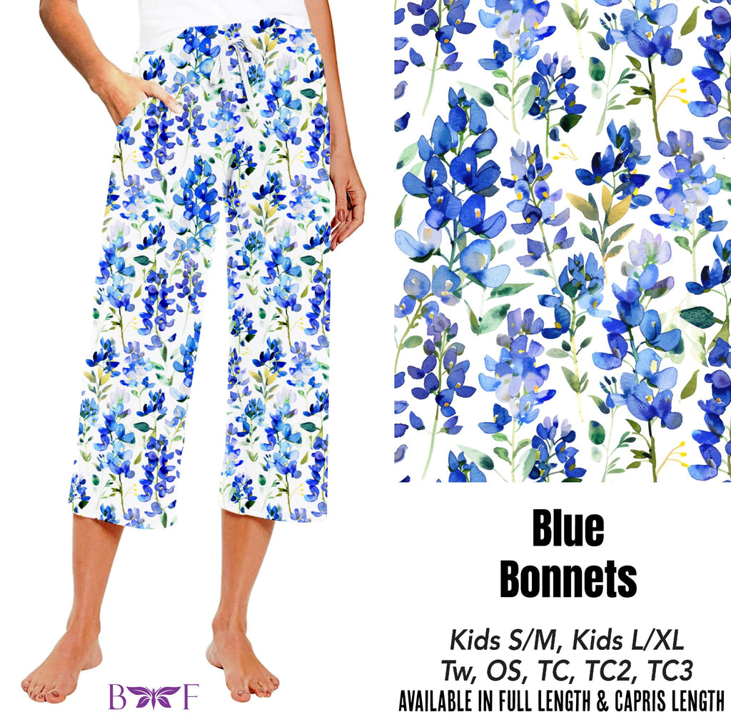 Blue Bonnets leggings and skorts with pockets