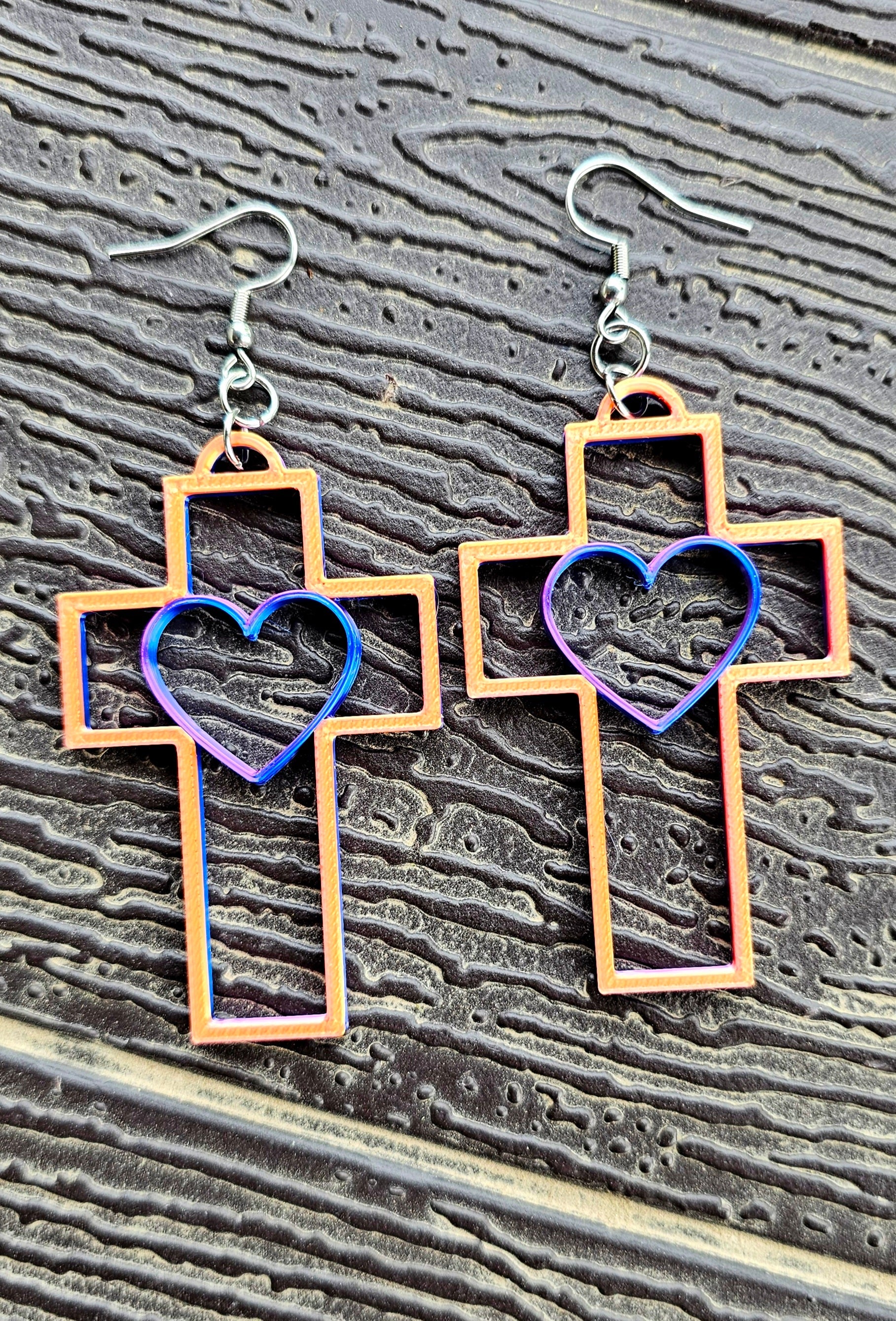 3D Print Christian Cross Faith Earrings Made in America Earrings