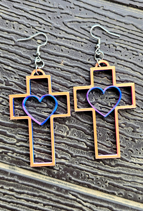 3D PRINT CHRISTIAN CROSS FAITH EARRINGS - MADE IN THE USA Earrings