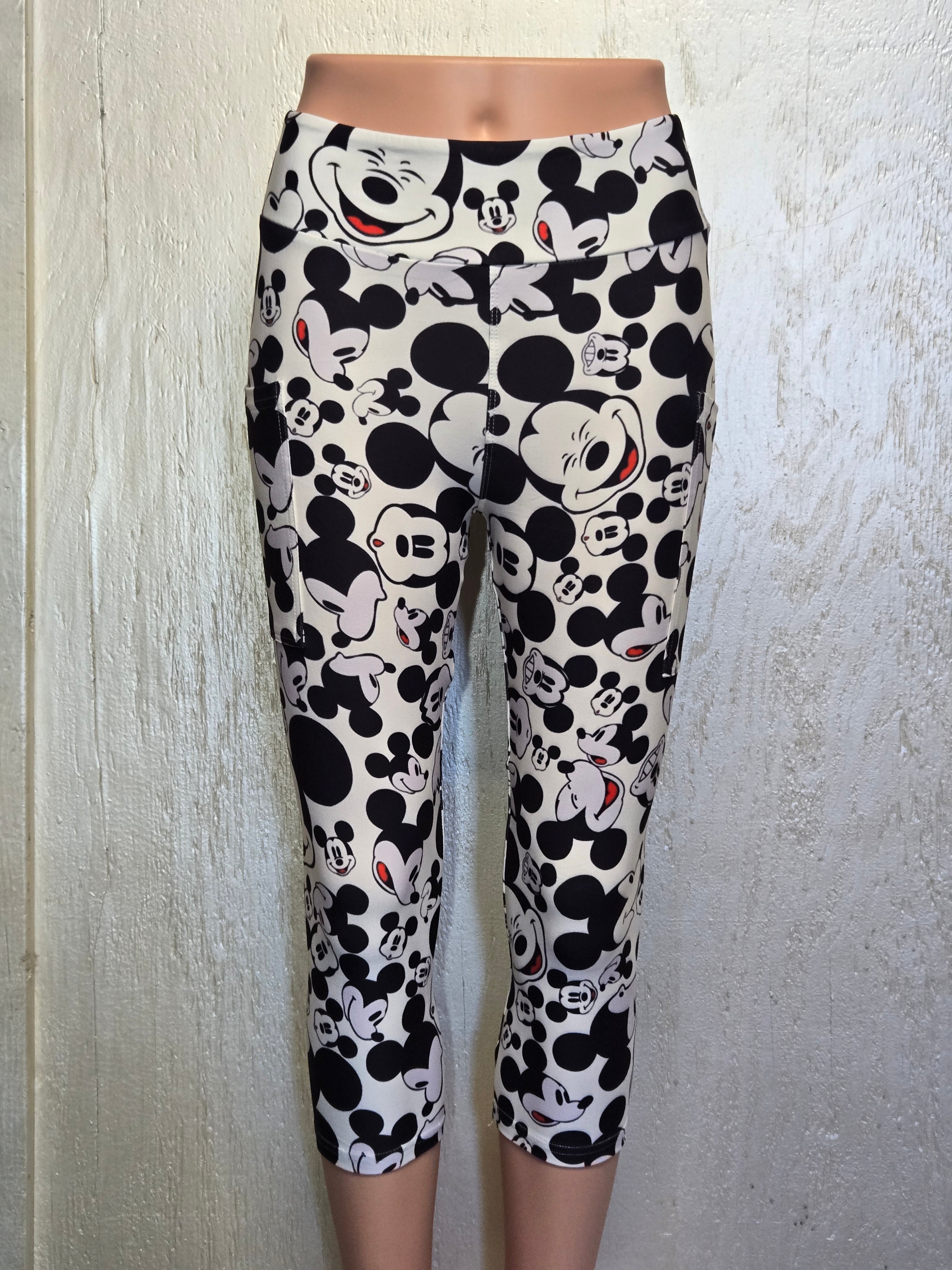 Mouse Meme leggings, capris and biker shorts with pockets
