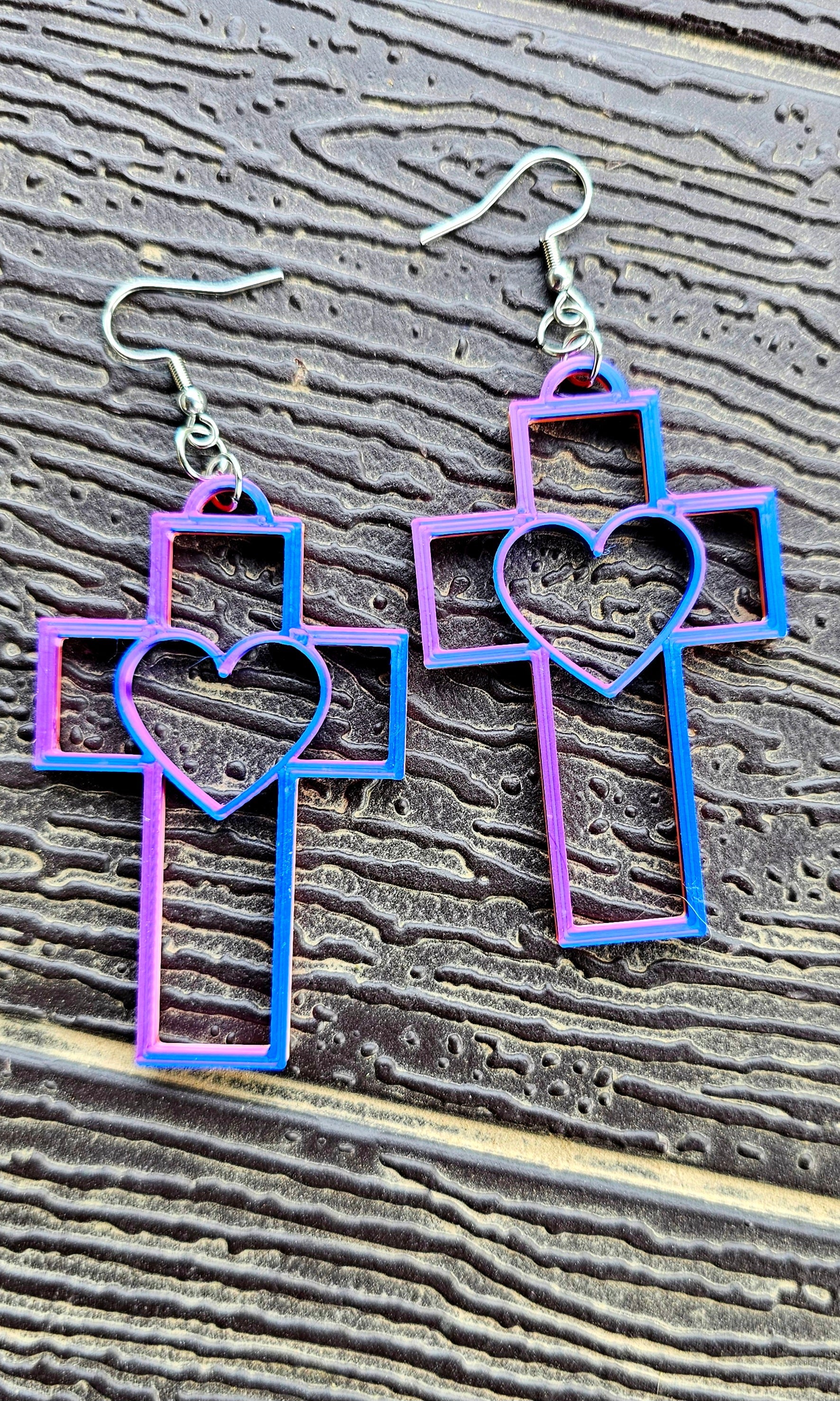 3D Print Christian Cross Faith Earrings Made in America Earrings