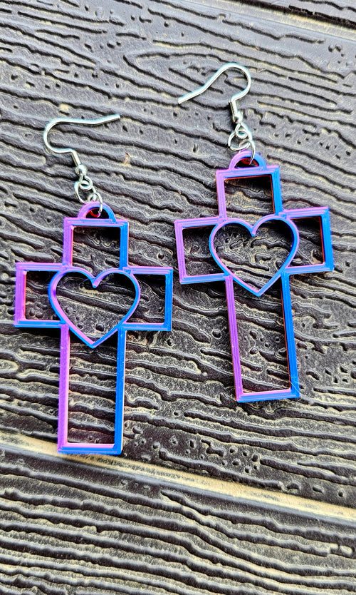 3D PRINT CHRISTIAN CROSS FAITH EARRINGS - MADE IN THE USA Earrings