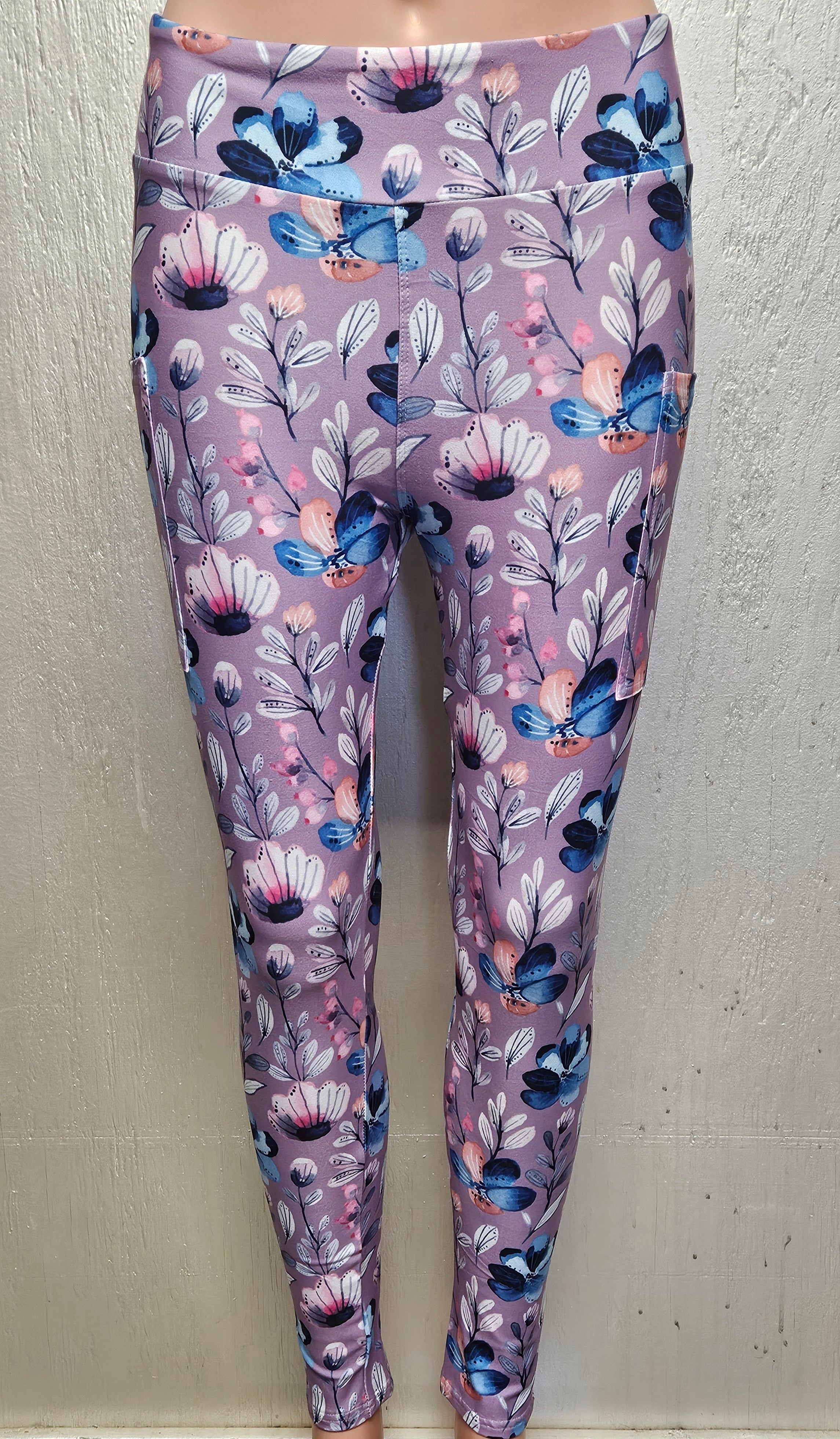 Watercolor leggings and capris with pockets