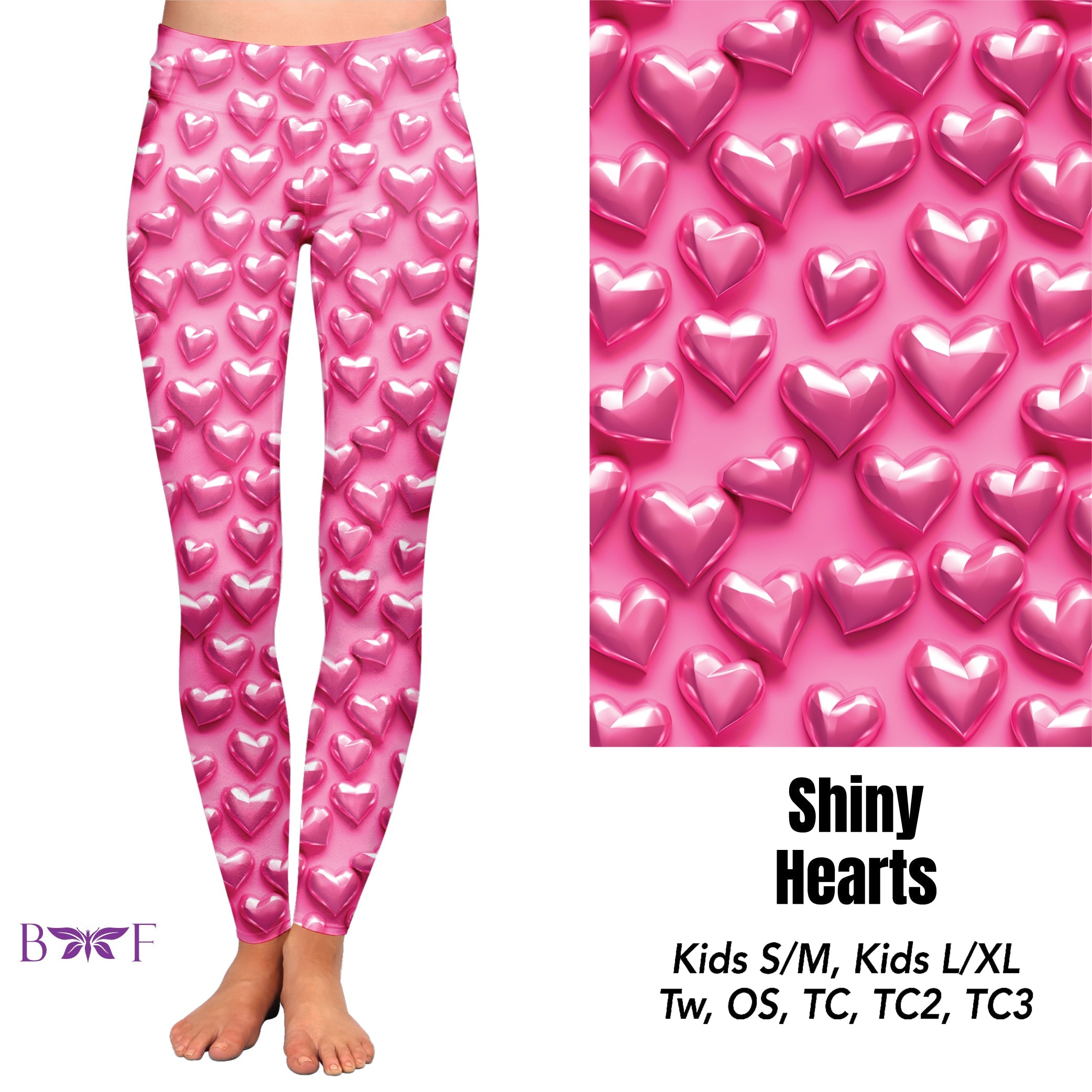 Shiny Hearts capris with pockets