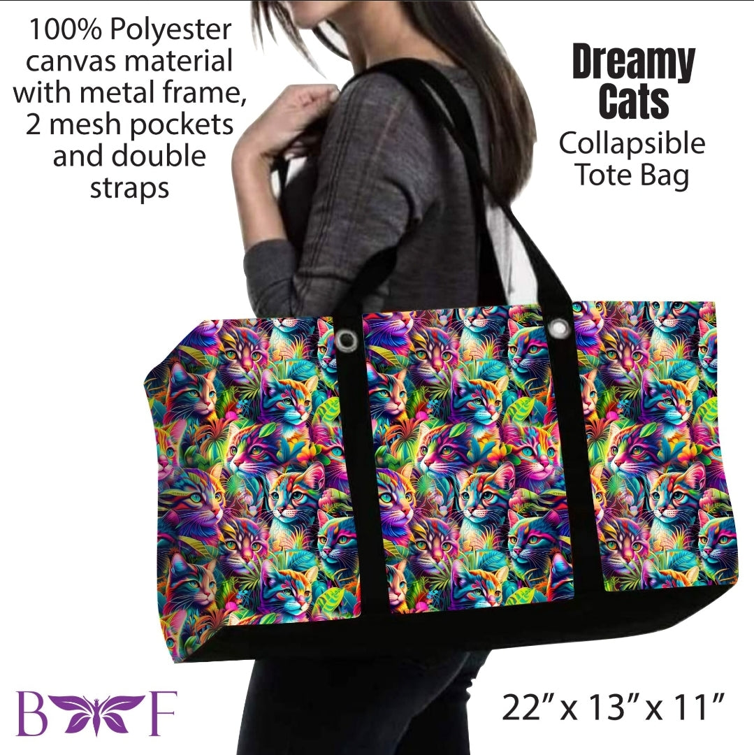 Dreamy Cats tote and 2 inside mesh pockets