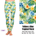 Yellow & Blue Tropical Floral capris with pockets