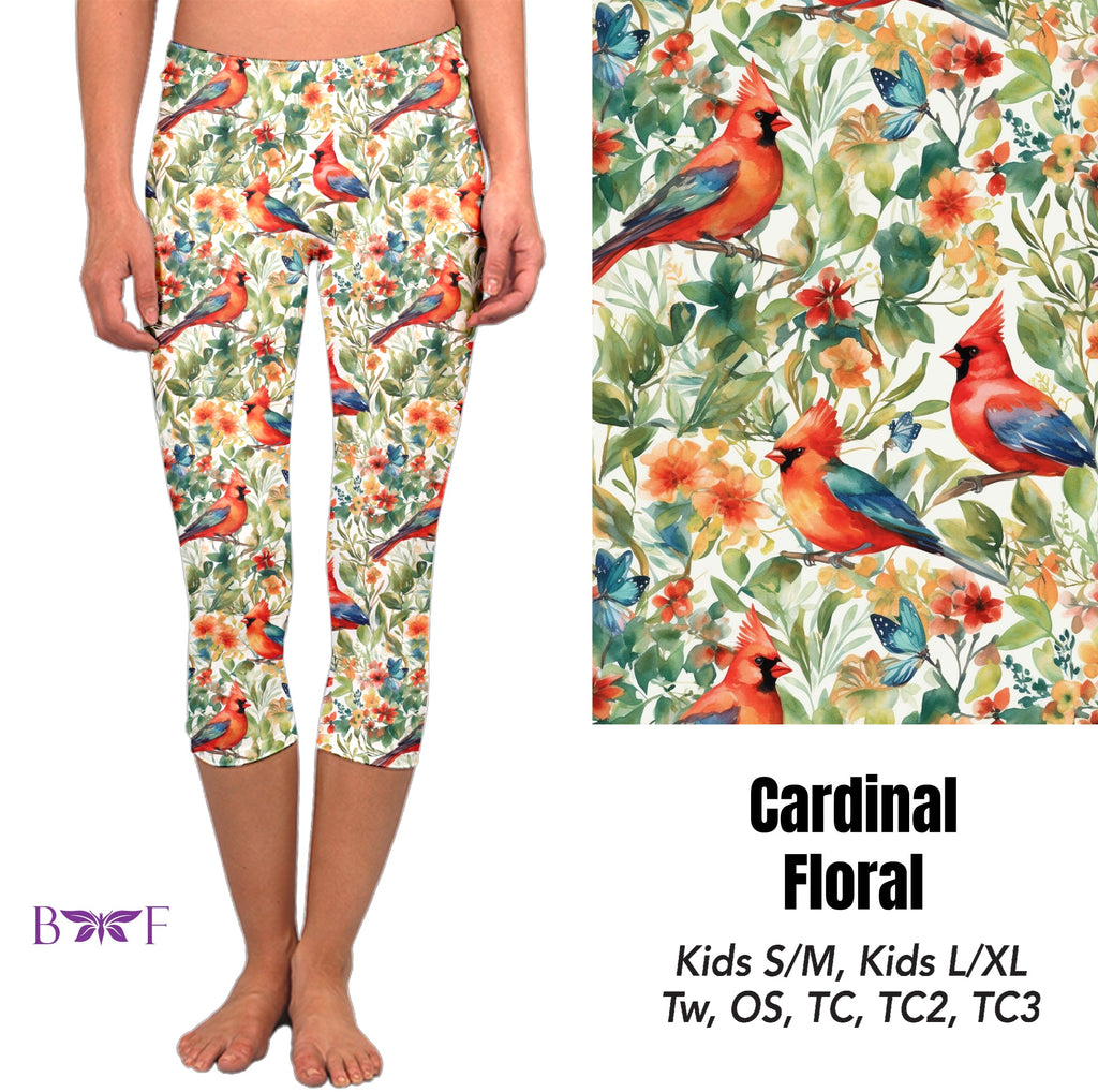 Cardinal Floral skorts, leggings and capris with pockets