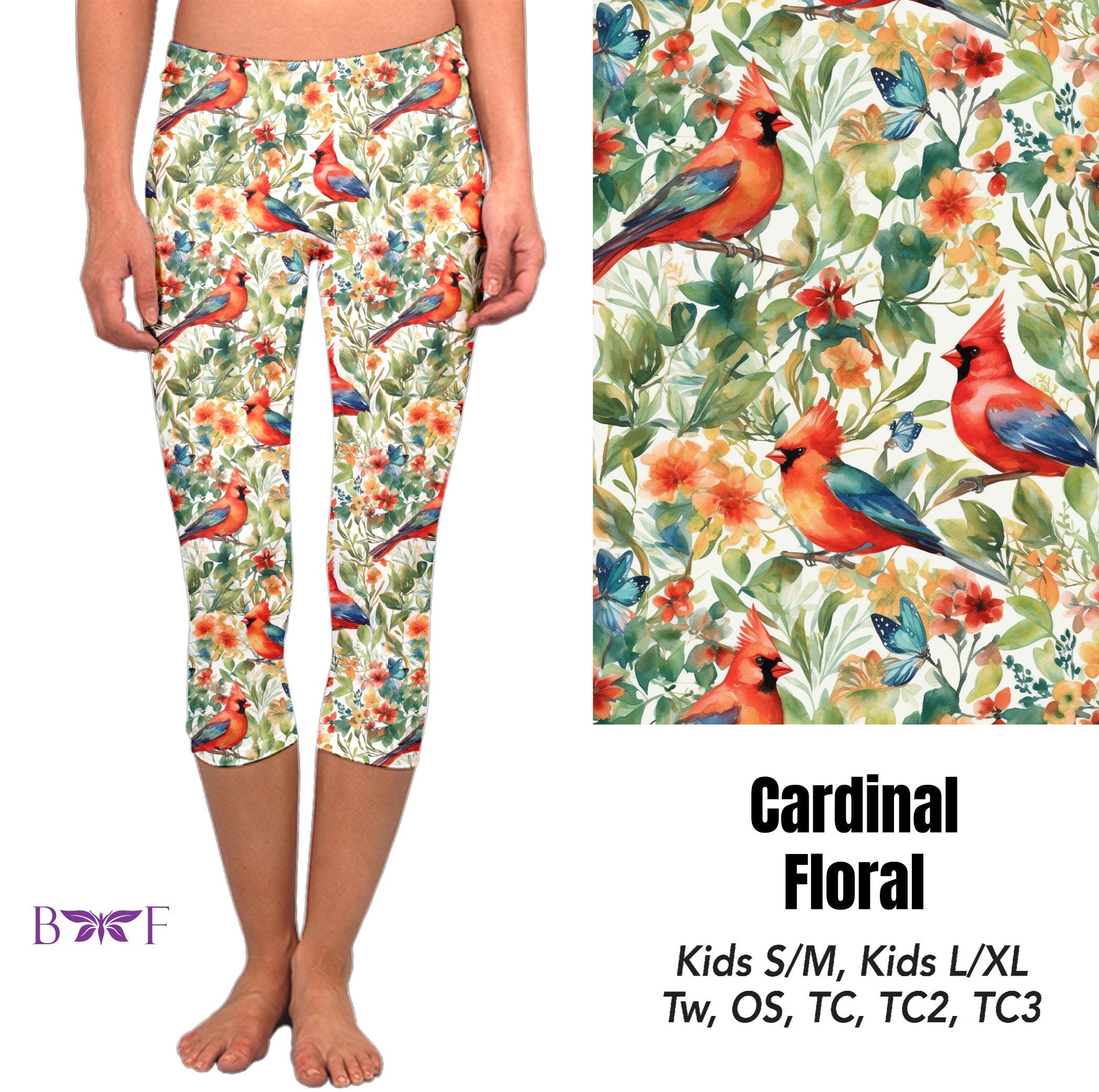 Cardinal Floral skorts, leggings and capris with pockets