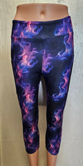 Purple Fire capris and biker shorts with pockets