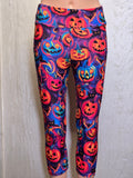 Neon Halloween capris and biker shorts with pockets