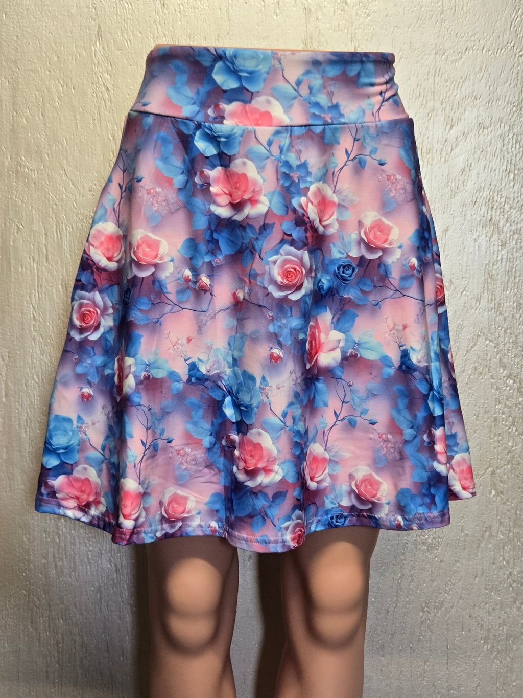 Pink & Blue Floral On Pink capris and skorts with pockets