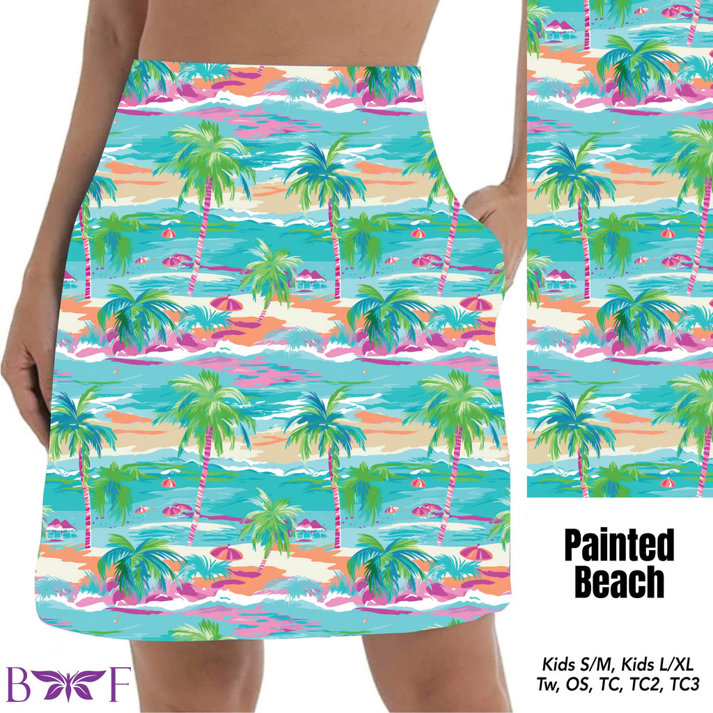 Painted Beach 8" biker shorts and skorts with pockets