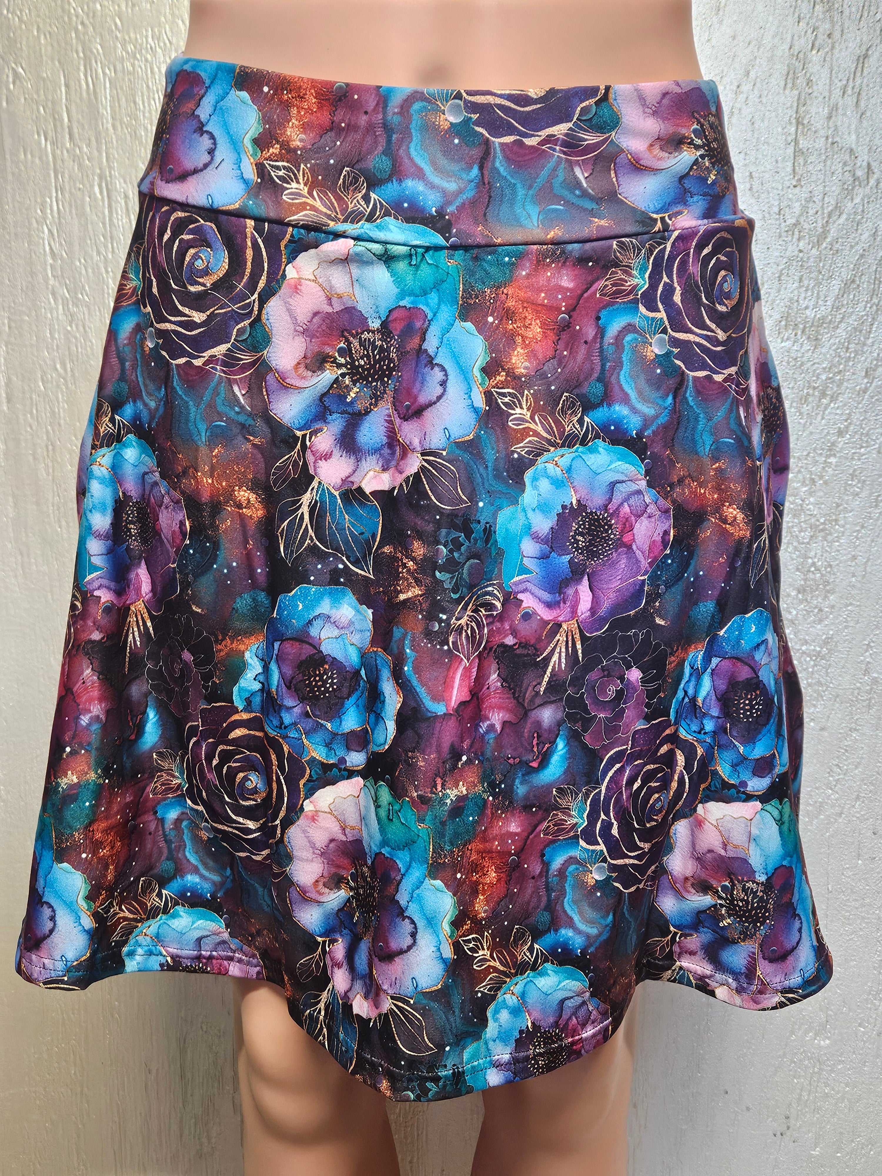 Turquoise Flower skorts and capris with pockets