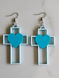 3D Print Christian Cross Faith Earrings Made in America Earrings