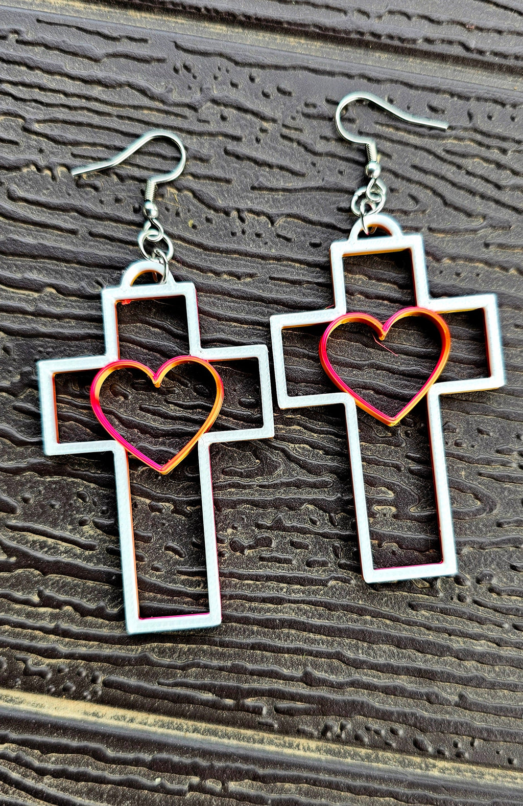 3D Print Christian Cross Faith Earrings Made in America Earrings