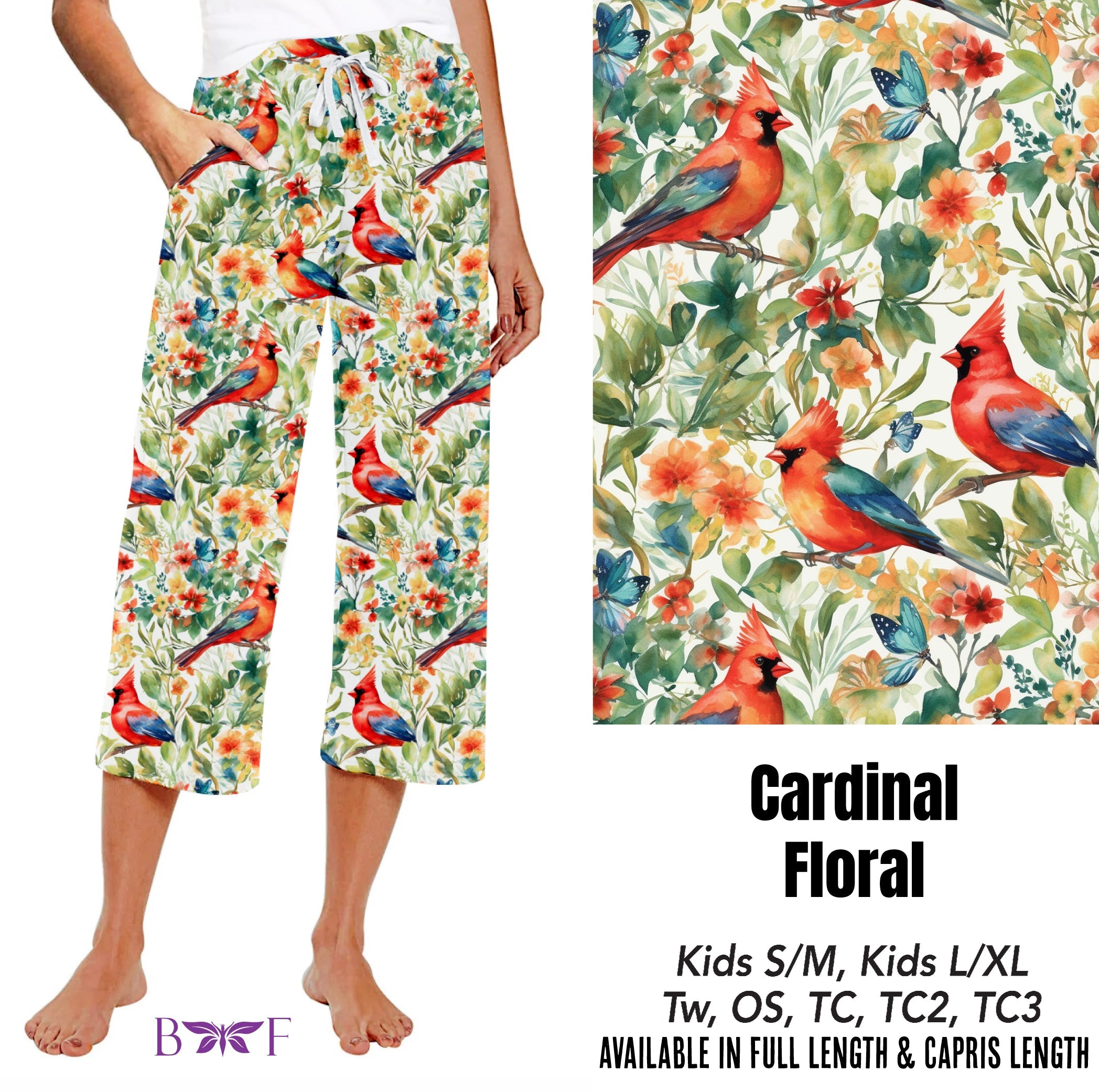 Cardinal Floral skorts, leggings and capris with pockets