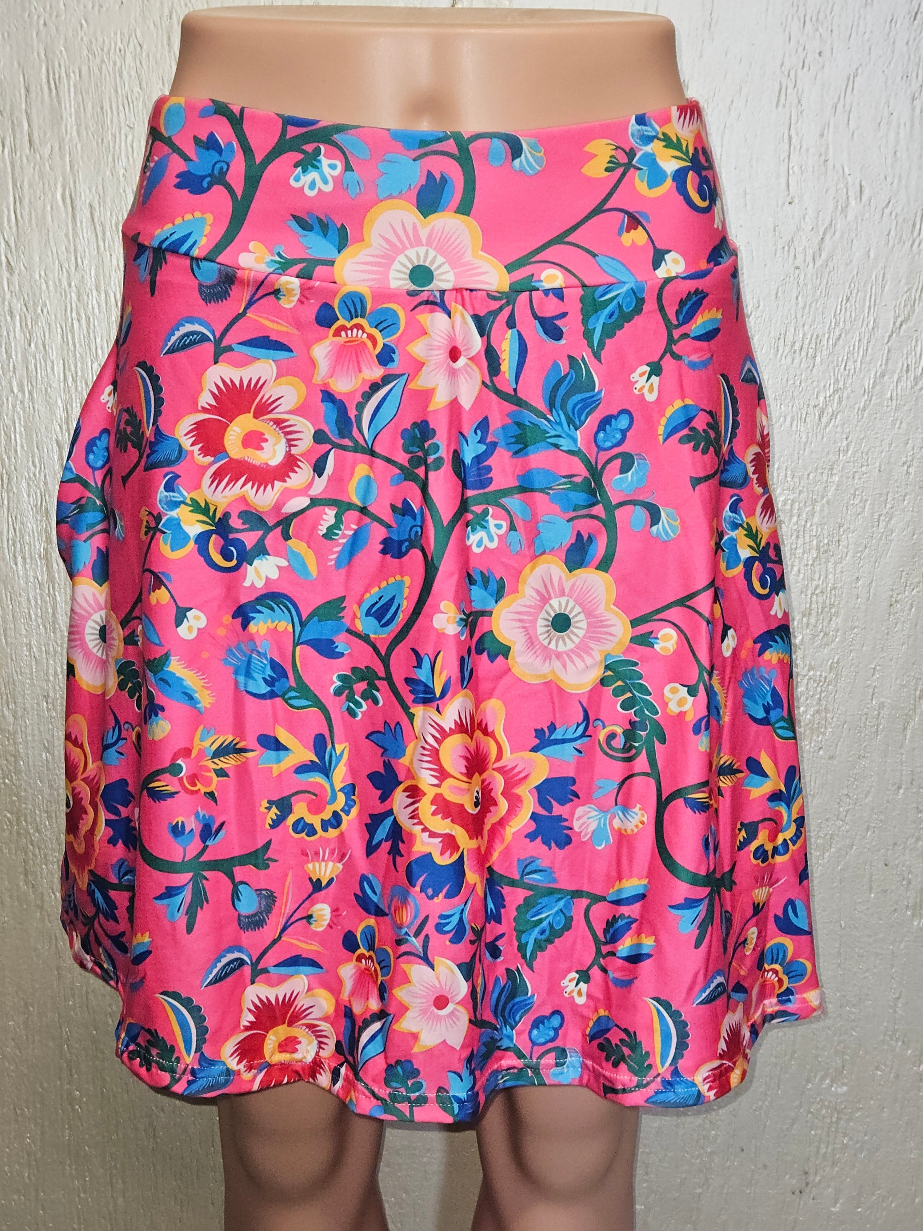 Mexican Floral On Pink skorts and capris with pockets