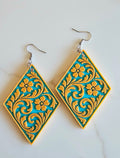 3D Print Western Tooled Floral Earrings Made in America Choice of Colors Earrings