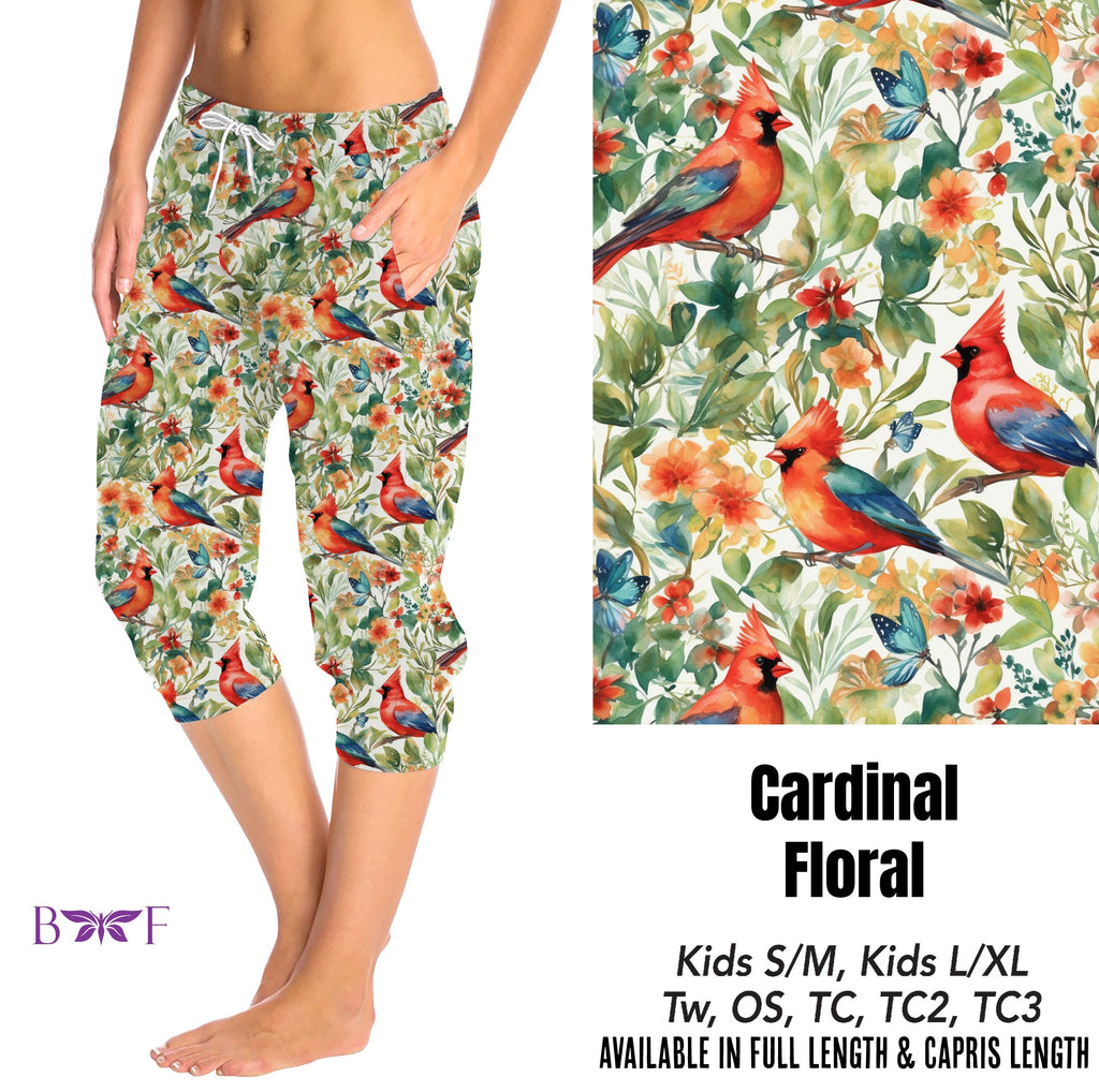 Cardinal Floral skorts, leggings and capris with pockets